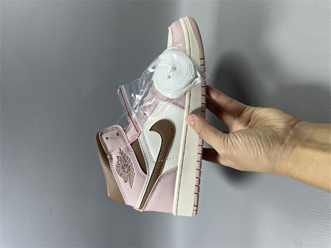 Women Running Weapon Air Jordan 1 White/Pink Shoes 547